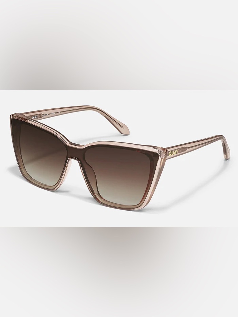 Quay Australia Women's Confidential Cat Eye Square Sunglasses  -DOE/BRN